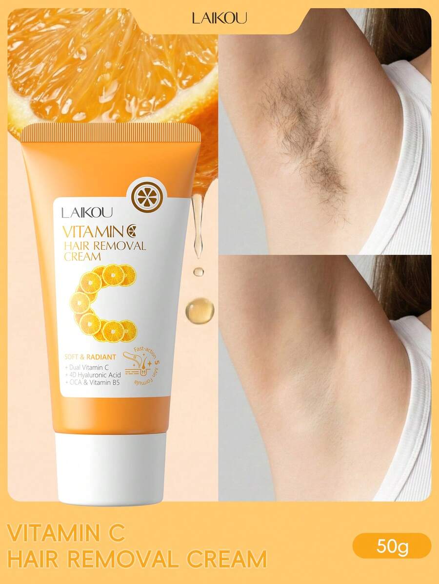 LAIKOU 1件易清潔除毛霜 50g 柔順除毛凝膠 美白溫和除毛霜，適合女性、母親、妻子、姊妹、青少年、女友，身體護理自我照護產品，旅行化妝用