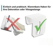 5pcs White Universal Window Hanging Clips, Suitable For Decorations From Fairy Lights To Christmas Stars, Sheer Curtains, Easter Decor And Window Displays, Size Range 1.27cm To 1.91cm - White - View 4