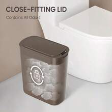 Cesun - cubeta de basura para baño con tapa sensor de movimiento de 5 galones pequeño bote de basura automático plástico inteligente sin contacto delgado para recámara oficina caravana sala de - Marrón - Ver 7