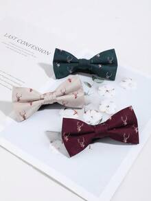 1pc Fashionable Deer Head Pattern Bow Tie For Men, Versatile For Daily, Commuting, Outing, Party Matching,Accessories,Festival - Multicolor - View 9