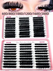 180 Clusters Of Dense 8D Fluffy Manga Lash Wispy Anime Lash Extensions 10-18MM Cluster Eyelash Extensions, D-Curly Individual Lashes, Reusable, Beginner-Friendly-600D/200D - D+ - 查看 7