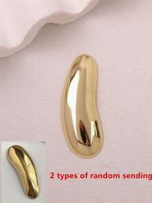 1pc Metallic Asymmetrical Oval Brooch, Elegant Minimalist Metal Lapel Pin For Women, Suitable For Dresses, Coats - Gold - View 7