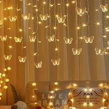 1 bộ đèn rèm hình bướm 96 LED dài 5.5m kèm điều khiển từ xa, 8 chế độ chiếu sáng, nguồn USB, chất liệu kim loại bóng bẩy, đèn dây nhấp nháy sang trọng thích hợp cho Giáng sinh, tiệc tùng, đám cưới, phòng ngủ, ban công, sân vườn, ánh sáng ấm áp và dịu nhẹ, không gây chói mắt. - Màu trắng ấm áp - Xem 4