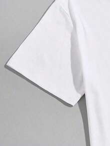 Elegant, Light Luxury And High-End Styled Breathable T-Shirt For Summer – Women's Flat Printed T-Shirt – Soft Design Adorned With Pearls And Crystals | Luxurious Texture For Sophisticated Daily Outfits | Soft And Breathable Fabric, Crew Neck Short-Sleeve Casual Women's Top For Spring And Summer. - 白色 - 查看 2