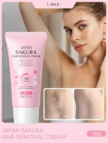LAIKOU 1件 50g 易清潔除毛霜，溫和除毛凝膠，適合女性、媽媽、妻子、姊妹、青少年、女友的身體護理自我照護產品，旅行化妝 - 櫻花除毛膏50g - 查看 2
