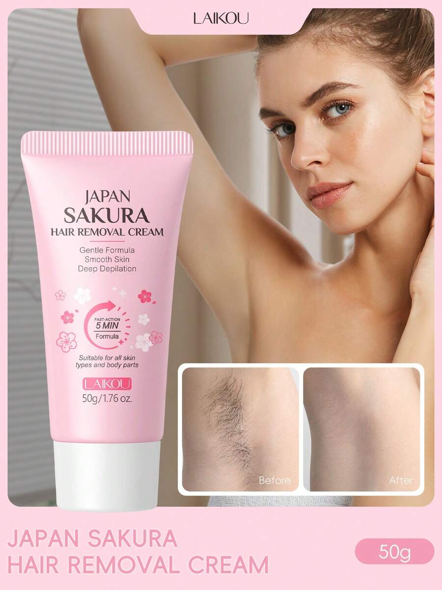 LAIKOU 1件 50g 易清潔除毛霜，溫和除毛凝膠，適合女性、媽媽、妻子、姊妹、青少年、女友的身體護理自我照護產品，旅行化妝