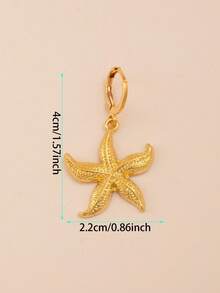 1pc Starfish Bikini Pendant, Cute Swimwear Accessory For Women Summer Beach Travel, Gold Jewelry - Starfish - View 5