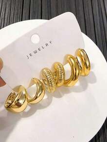 18 Pairs Of Fashionable Earring Sets, Stylish And Elegant, Suitable For Daily Wear, Parties And Events - Gold - View 6