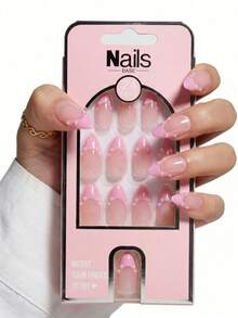 Nailsbase24pcs/Set Luxury Solider Color Removable Almond Press On Nails Spring And Summer,Paired With 1pc Jelly Gel And 1pc Nail File,Bedazzling Kit Nails Nail Supplies Suitable For Parties And Mother's Day Gift - Multicolor - View 10