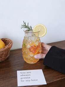 6pcs Creative Embossed Pineapple-Shaped Glass Tumblers; Large-Capacity Tumblers Ideal For Fruit Tea, Juice And Margaritas, As Well As Cocktails. Perfect For Making Frozen Drinks, And Ideal For Festive Parties And Bar Gatherings - Nhiều màu - Xem 8