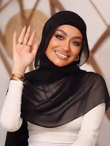 1pc 3 In 1 Instant Chiffon Hijab With Built-In Magnets And Undercap/All-In-One Instant Hijab--No Pins, Slip-Free Fit, Easy Wear In Seconds. - Built-in Magnetic Hijab - View 5