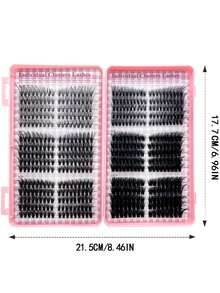 590片/套大容量睫毛嫁接套装，俄式睫毛嫁接套装，尖头单根睫毛，3D浓密睫毛簇，D卷翘睫毛簇套装，10-18毫米DIY睫毛嫁接，6种款式睫毛簇，尖头单根睫毛簇，多种自然妆效，尖头/40D/60D/80D/100D可重复使用单段假睫毛，轻盈柔软，在家DIY睫毛嫁接，睫毛簇，单根睫毛，睫毛，假睫毛 - D - 查看 11