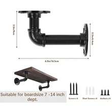 Industrial Style Metal Shelf Brackets, Vintage Wall Mounted Supports For Custom Wood Shelves, Home Decor Display And Storage, Heavy Duty Metal Floating Shelf Hardware For 8-14 Inch Boards - 6-pack - View 4