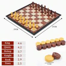 磁性国际象棋 折叠式 方便收纳 磁性棋盘 磁性国际象棋 - 棕色 - 查看 7