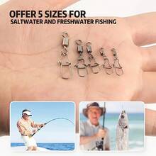 50PCS/100PCS High-Quality Black Iron Fishing Swivel Lure Set (Size 4 # -12 # Durable Stainless Steel Multi-Size Fishing Swivel Lures, Suitable For Both Freshwater And Saltwater - A Must-Have For Fishing Enthusiasts - Fishing Tools - 50 Items - View 6