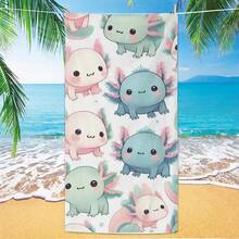Ocean Series - Cute Cartoon Axolotl Extra Large Beach Towel, Suitable For Adults - Quick Dry Outdoor Picnic Mat, Suitable For Travel, Camping, Hiking - Enjoy Beach Fun Without Worrying About Mess - 16 - View 3