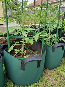 1/3pcs Large Capacity Thick Handled Planting Bags. These Gardening-Style Planting Bags Are Made Of Thickened Non-Woven Fabric, Lightweight And Portable, Suitable For Indoor And Outdoor Use, Tear-Resistant, With A Cross-Stitched Design. - Multicolor - View 4