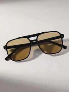 1/3Pcs Gafas de Puente Doble con Remache Cuadrado, Gafas con Estampado de Leopardo Multicolor para Vacaciones de Verano en la Playa - Multicolor - Ver 7