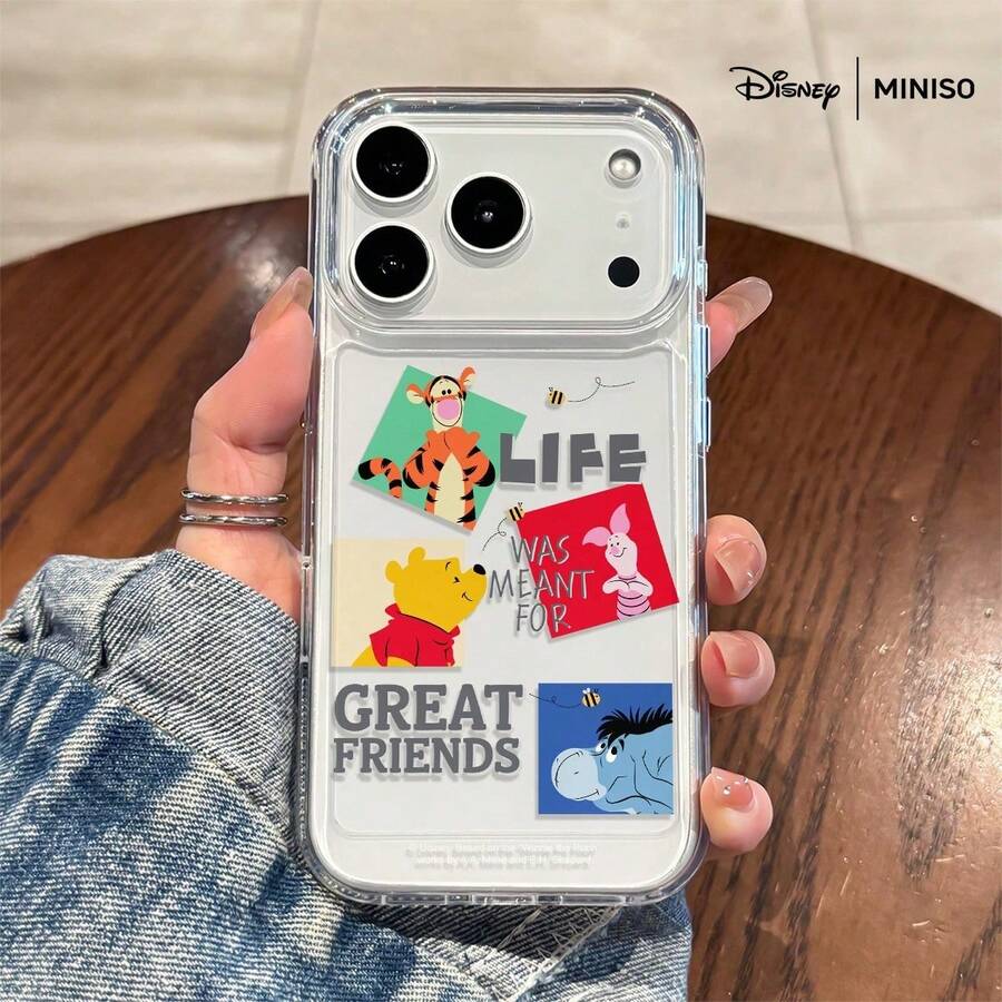 Disney Winnie The Pooh Life Was Meant For Great Friends Phone Case Suitable For IPhone 17/17 Pro/17 Pro Max/17 Air/16/15/14/13/12/11/X Series Iphone 17 Pro Max Case Iphone 17 Pro Case Iphone 17 Case Stocking Stuffers The Girlfriend - Clear - View 1