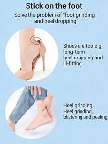 Silicone Heel Grips Anti-Slip Heel Pads For High Heels, Thickened Half-Size Shoe Inserts To Adjust Shoes One Size Too Large - Clear - View 9