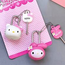 SANRIO 1个可爱卡通小猫迷你锁，适用于行李箱、橱柜、日记本、背包，创意可爱装饰锁 - 均碼 - 查看 1