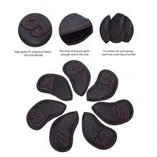 Irons Club Head Covers 9pcs/ Set Shark Club Iron Head Covers Headcover Impermeable Protector Solar Iron Covers Fundas Protectoras Se Adaptan a la Mayor¨ªa de los Irons - Negro - Ver 4