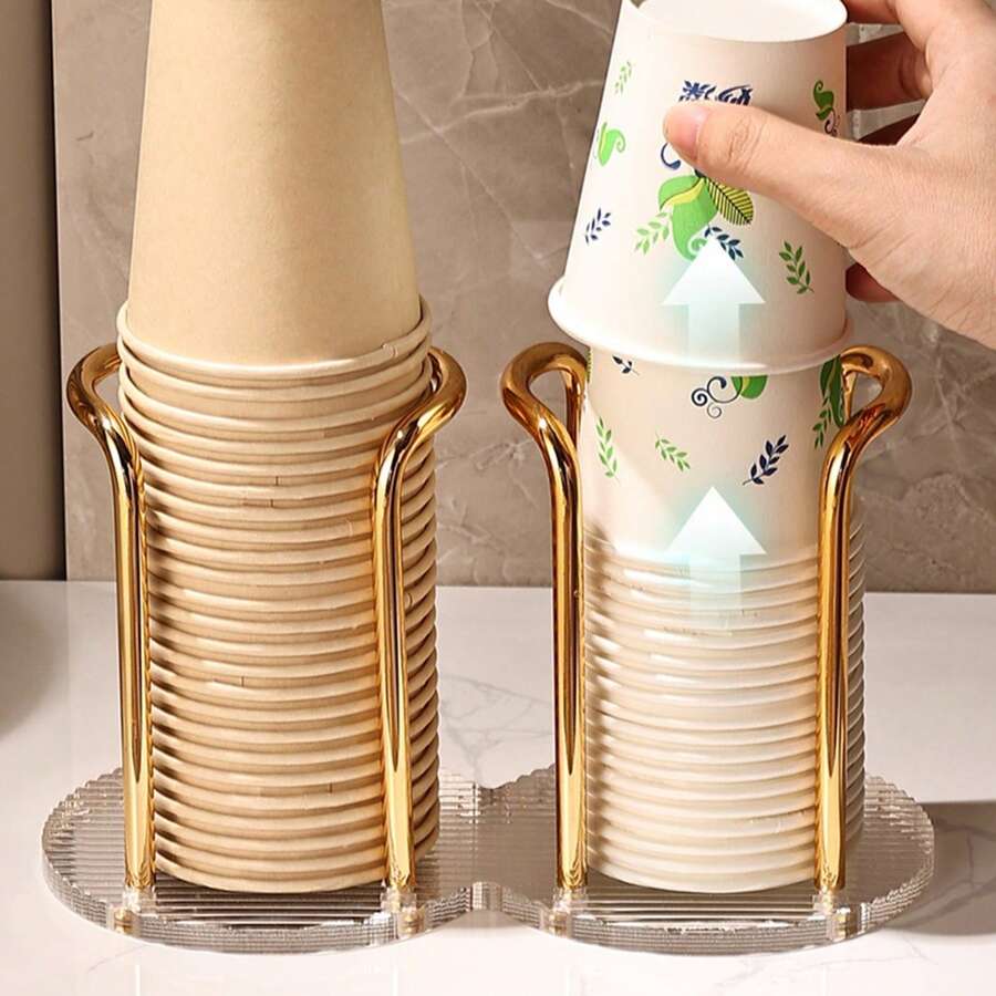 1 chiếc giá đựng cốc dùng một lần tối giản, tiết kiệm không gian, dùng cho gia đình/văn phòng, giá để cốc có lỗ thoát nước trên mặt bàn nhà tắm/bếp, quà tặng Ngày của Mẹ
