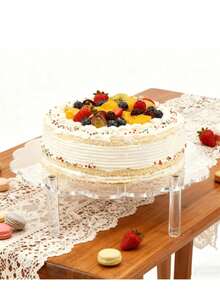 Acrylic Round Cake Stand, Party/Birthday Dessert Display Rack, Transparent Crystal Display Stand - Transparent - View 2