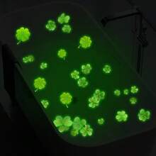 1pc Luminous Lucky Clover Bathtub Sticker, Vivid Visual Effect, Self-Adhesive, Personalized Bathroom Decor - Multicolor - View 3