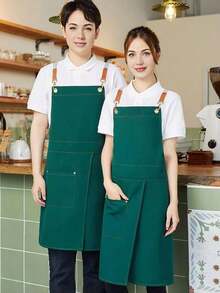 1pc Women's New Fashion Kitchen Apron, Men's Chef Work Apron, Women's Cooking Apron, Household Kitchen BBQ Restaurant Bar Shop - Multicolor - View 3