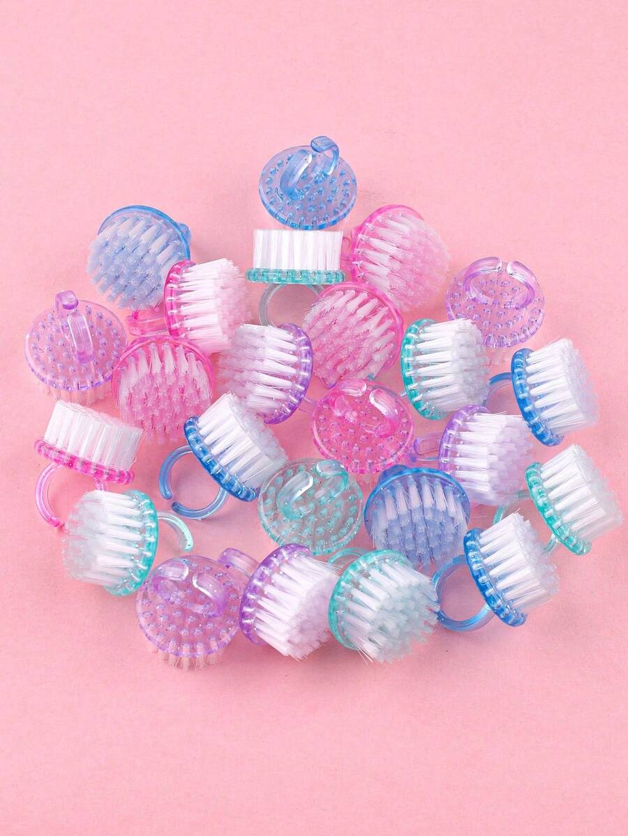 2/4/10 buah Sikat Pembersih Kuku Bentuk Cincin, Sikat Debu Lembut untuk Membersihkan Kuku Jari Tangan dan Kaki, Alat Pembersih Kuku Kecil - MultiWarna - View 1