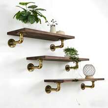 Industrial Style Metal Shelf Brackets, Vintage Wall Mounted Supports For Custom Wood Shelves, Home Decor Display And Storage, Heavy Duty Metal Floating Shelf Hardware For 8-14 Inch Boards - 6-pack - View 10