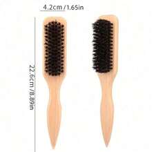 This Comb, Made From Wild Boar Bristles, Is Suitable For Hair And Beards. It's A Fragrance-Free Professional Comb Suitable For Thick/Thin Hair, Allowing You To Create Gradient Hairstyles. It Cleanses Cutters And Creates Smooth, Manageable Hair. A Must-Have Hair Accessory For Back-To-School, Holidays, And Women's Use. It's An Anti-Tangling Comb With A Ball-Shaped Design And Comes In A Mini Hairbrush Set. - A - View 3