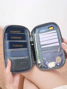 CHARM INFINITE 新款 RFID 防盗护照包,男女通用拉链钱包,多功能旅行证件收纳包,便携式机票护照收纳盒 - 彩色 - 查看 3