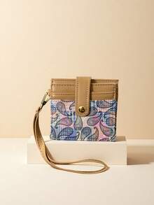 Cartera de mujer con múltiples ranuras para tarjetas, estilo retro vintage con estampado floral de rosas y cuadros bohemios, con correa de muñeca. Cartera pequeña, linda, esencial de viaje, monedero de verano, regalo de cumpleaños, día de la madre, graduación, aprecio a maestros - Multicolor - Ver 8