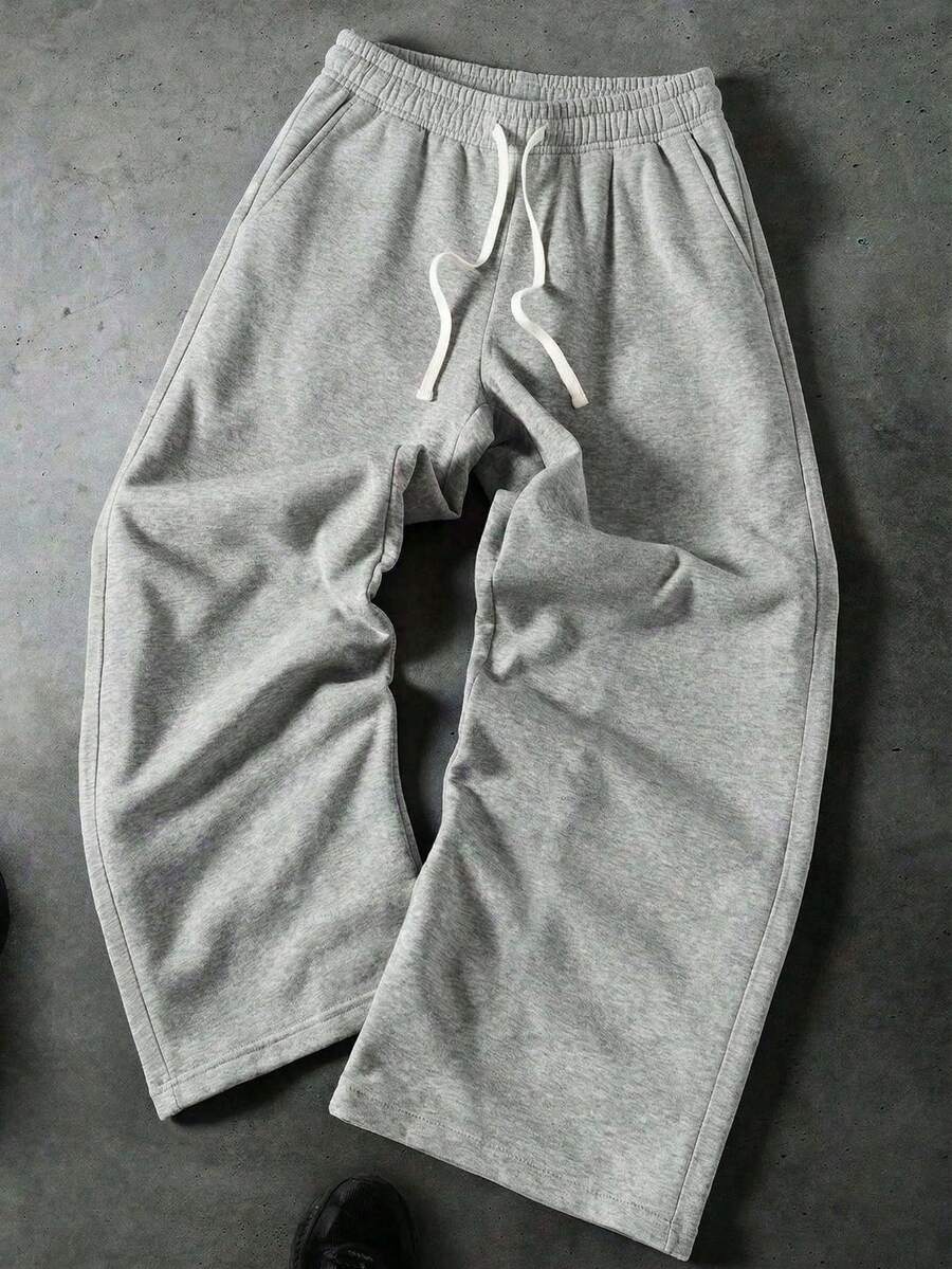 Casual Loose Straight Leg Sweatpants, Comfortable For Lounging And Outdoor Activities, Suitable As Couples Gift, 100% Polyester Material, Drawstring Waistband For Adjustability, Available In Multiple Colors Spring