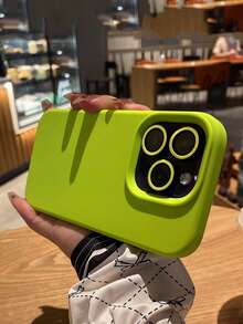 2.0mm Thick Liquid Silicone Phone Case, Compatible With Apple 16, 15, 14, 13, 12, 11 Pro Max Series, Full Body Protection - Fluorescent Green - View 10