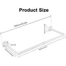 Giá phơi quần áo bằng ống thép công nghiệp gắn tường chịu lực cao, màu đen, thích hợp cho phòng ngủ, lối vào, phòng giặt, trưng bày quần áo bán lẻ. - trắng - Xem 6