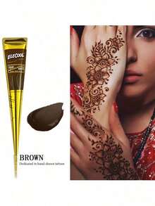 Multi-Color Henna Tattoo Kit, Includes 18 Reusable Templates | Pre-Mixed Natural Temporary Tattoo Ink For Body Art | Waterproof & Smudge-Proof, Long-Lasting | DIY Set Suitable For Beginners, Great For Parties, Festivals, Halloween And Weddings - Multicolor - View 7