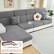 1pc Fashion Colorful Sofa Slipcover, Anti-Scratch, Available In Multiple Colors, Fade-Resistant, Pill-Resistant, Machine Washable, Reusable Sofa Cover, Suitable For Living Room & Bedroom, Pet-Friendly, Suitable For All Seasons - Dark Grey - View 13