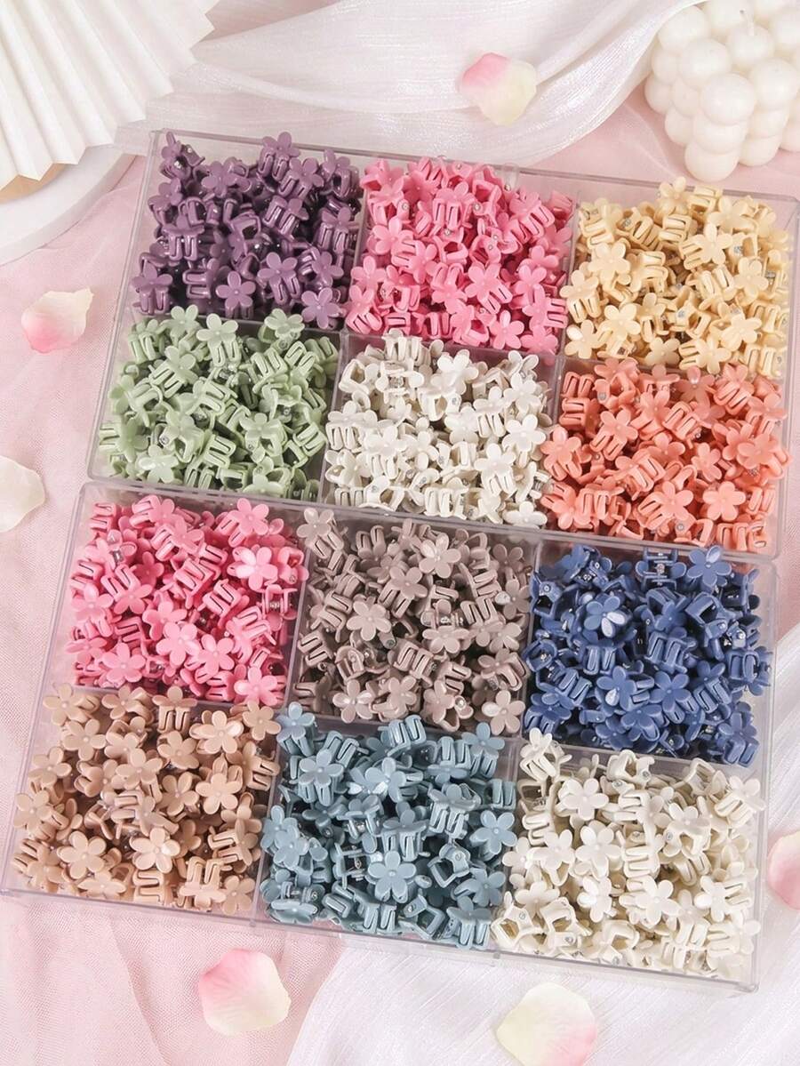 30 piezas de pinzas de pelo con flores de colores aleatorios, adecuadas para decoración del cabello de bebé - Multicolor - Ver 1