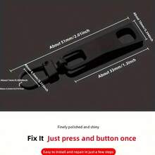 5/10Pcs 2-Hole Rectangular Metal Zipper Puller Removable Repair Tool Clothes Backpack Zipper Head Pendant Buckle Replacement Accessories - E-Mixed Color - View 12
