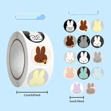 Hasbro Cuộn sticker hình thỏ tròn dễ thương, sticker dán hình thỏ hoạt hình 2cm dùng để trang trí sổ lưu niệm, gói quà, đồ thủ công DIY. - Một bộ gồm 500 tờ giấy với 14 họa tiết lặp lại. - Xem 2