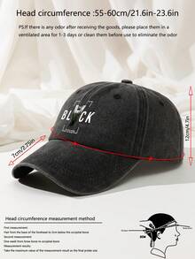1pc Unisex Adjustable Size Grey Multi-Color Casual Outdoor Fashion Baseball Cap With BLACK Letter Print, Vintage Distressed Style, Soft Crown, Suitable For Daily Wear, Beach, Camping, Travel, Gift,Summer,Holiday - A - View 4