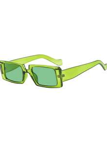 1副男士太阳镜，新款简约百搭矩形镜框，适合度假、送礼、日常佩戴、海滩、驾驶等场合，防紫外线 - 彩色 - 查看 17