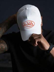 1pcs VonDutch Printed Baseball Cap, Classic Casual Retro Y2K Unisex Baseball Cap, Adjustable Size, Lightweight And Sun Protection, Suitable For Outdoor Sports, Daily Wear, Parties, And - trắng - Xem 2