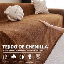 Funda de Sofá Elástica Chenille Reversible - Ultra Suave Antideslizante y Lavable Funda para Sofá de Tela Supersuave Antiarañazos Ideal Todas Las Temporadas - C y f - Ver 3