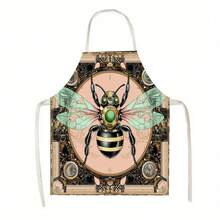 1 pieza Delantal de cocina con estampado de abeja, adecuado para cocina, sala de estar, comedor, hotel, barbacoa al aire libre y otros escenarios, hecho de 100% poliéster, lavable a máquina y a mano - Multicolor - Ver 9
