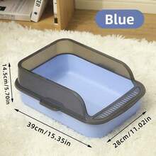 1 hộp vệ sinh cho mèo bằng nhựa kín, thiết kế mở, dung tích lớn, thích hợp đựng đồ dùng cho thú cưng, không bao gồm xẻng xúc cát. - Nhiều màu - Xem 6