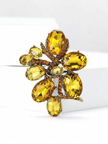Elegant Rhinestone Brooches For Women Unisex Luxury Crystal Glass Pins Keychain Event Party New Gifts Jewelry Decoration Accessories - Small Glass (2028) - View 3